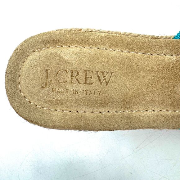 NWOB J. CREW Teal Strappy Espadrille Wedges Sandals Size 7 - Picture 6 of 8
